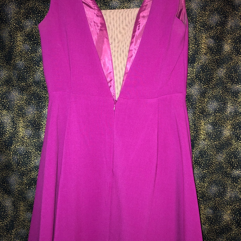 Hot pink dress with mesh insert